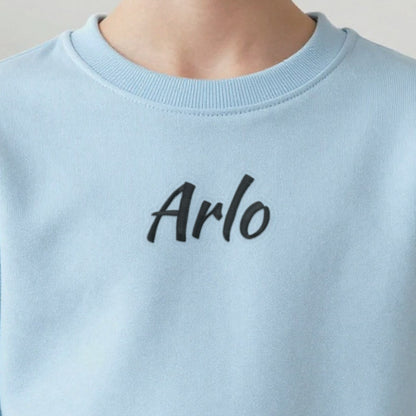 Kids Name Jumper, kids sweatshirt in light blue, embroidered