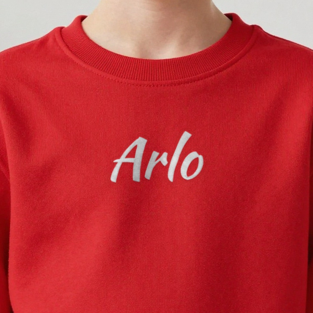 Kids Name Jumper, kids sweatshirt in red, embroidered