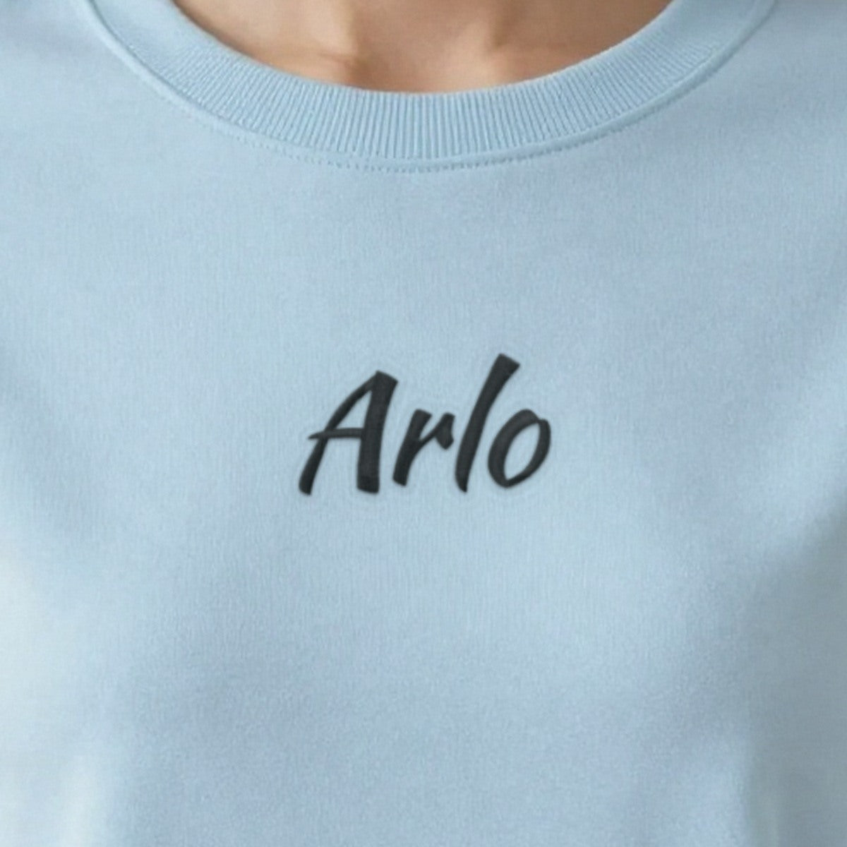 Kids Name Jumper, adult sweatshirt in light blue, embroidered