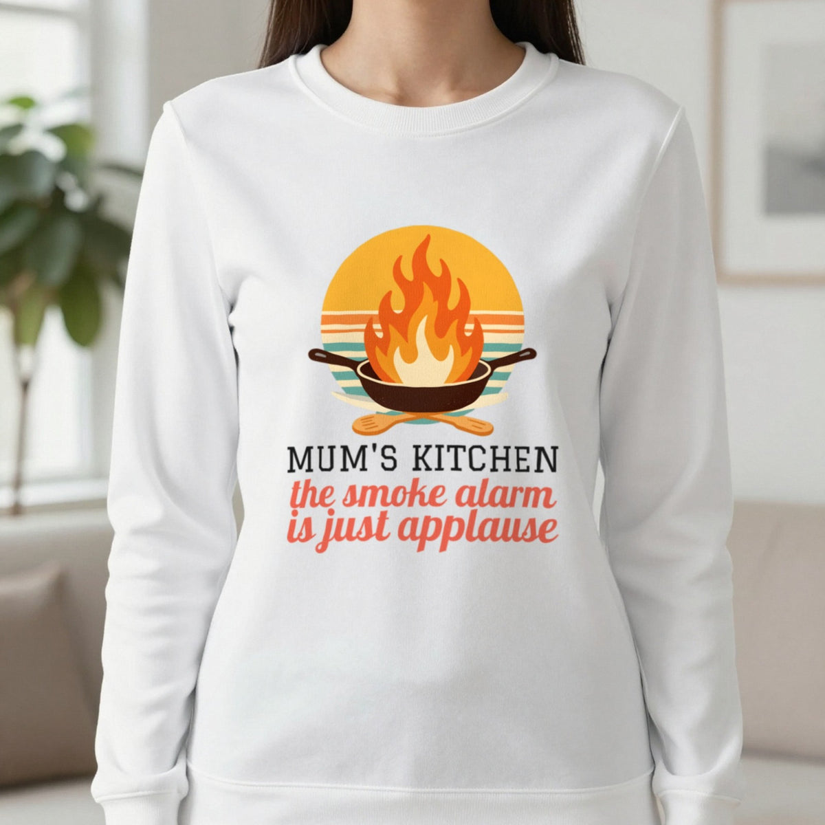 Personalised Kitchen T-Shirt & Sweatshirt Sweatshirt in White, worn, our photo