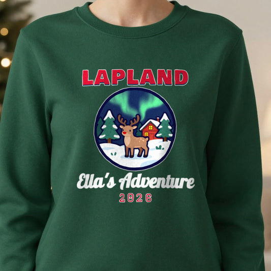 Personalised Lapland Christmas Jumper & T-Shirt close-up