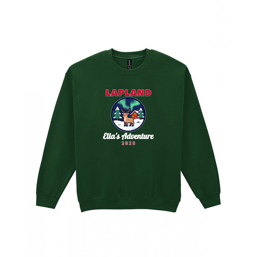 Personalised Lapland Christmas Jumper & T-Shirt Sweatshirt in Forest Green