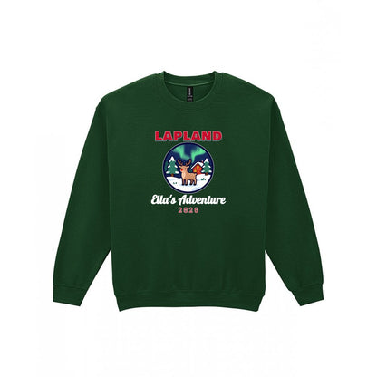 Personalised Lapland Christmas Jumper & T-Shirt Sweatshirt in Forest Green