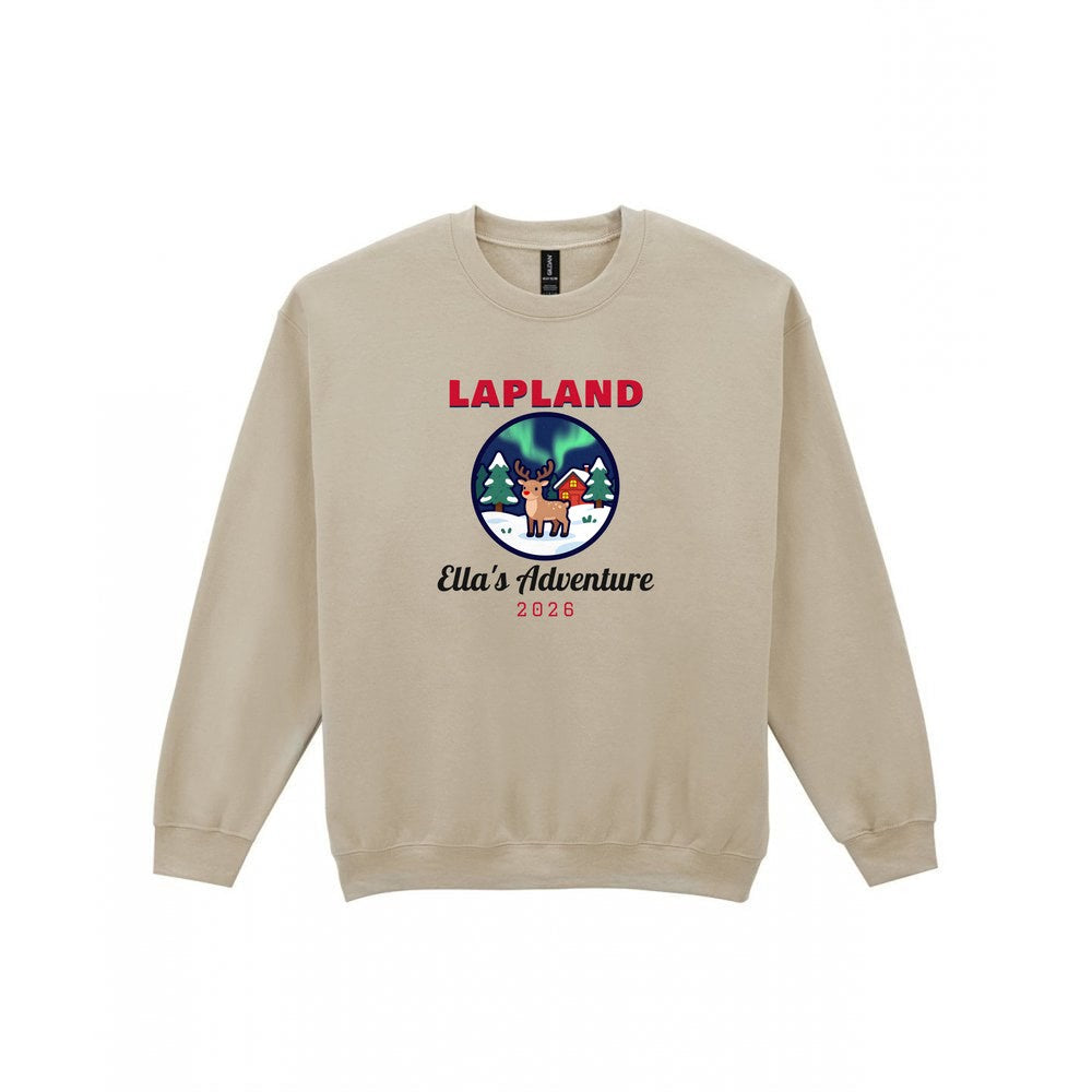 Personalised Lapland Christmas Jumper & T-Shirt Sweatshirt in Sand