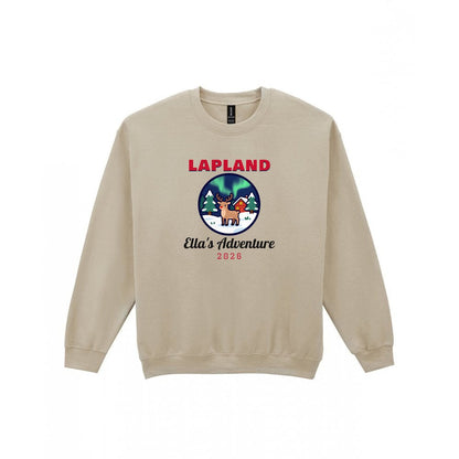Personalised Lapland Christmas Jumper & T-Shirt Sweatshirt in Sand