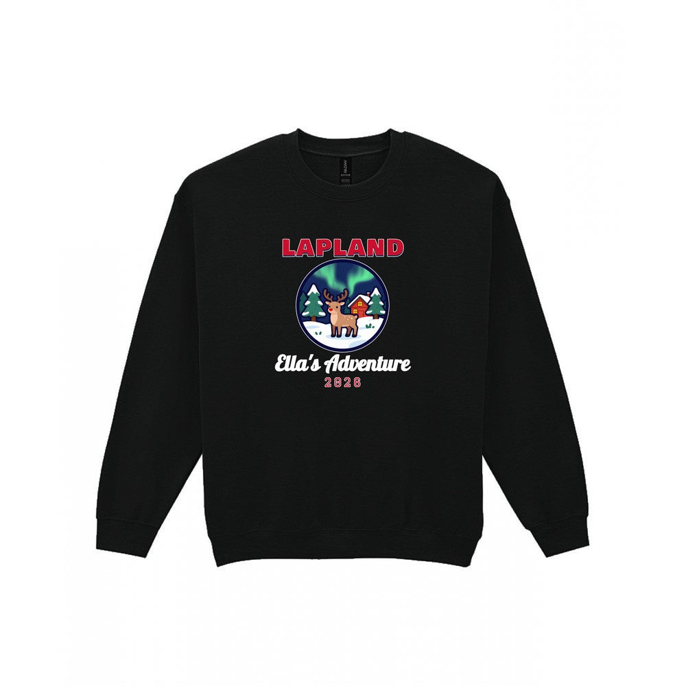 Personalised Lapland Christmas Jumper & T-Shirt Sweatshirt in Black