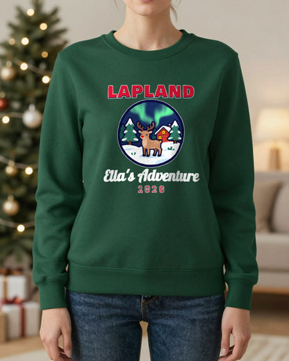 Personalised Lapland Christmas Jumper & T-Shirt worn