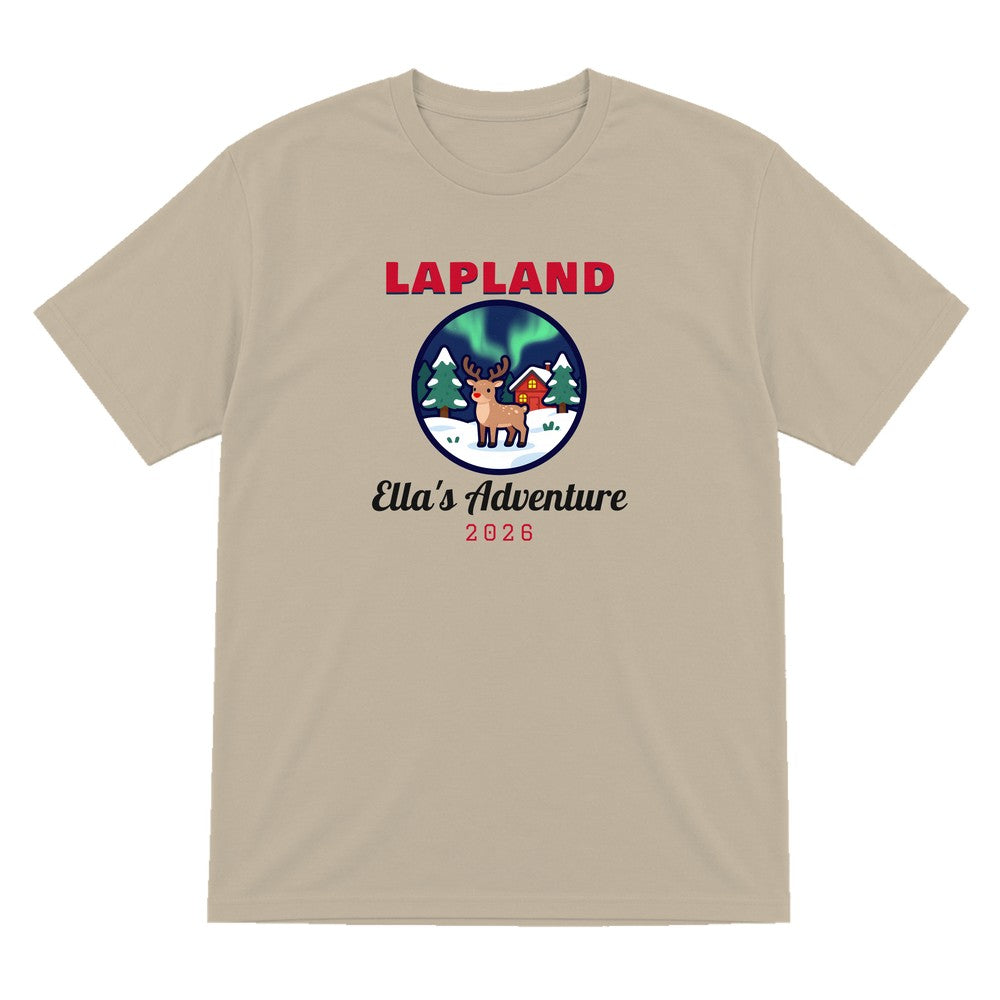 Personalised Lapland Christmas Jumper & T-Shirt T-Shirt in Sand