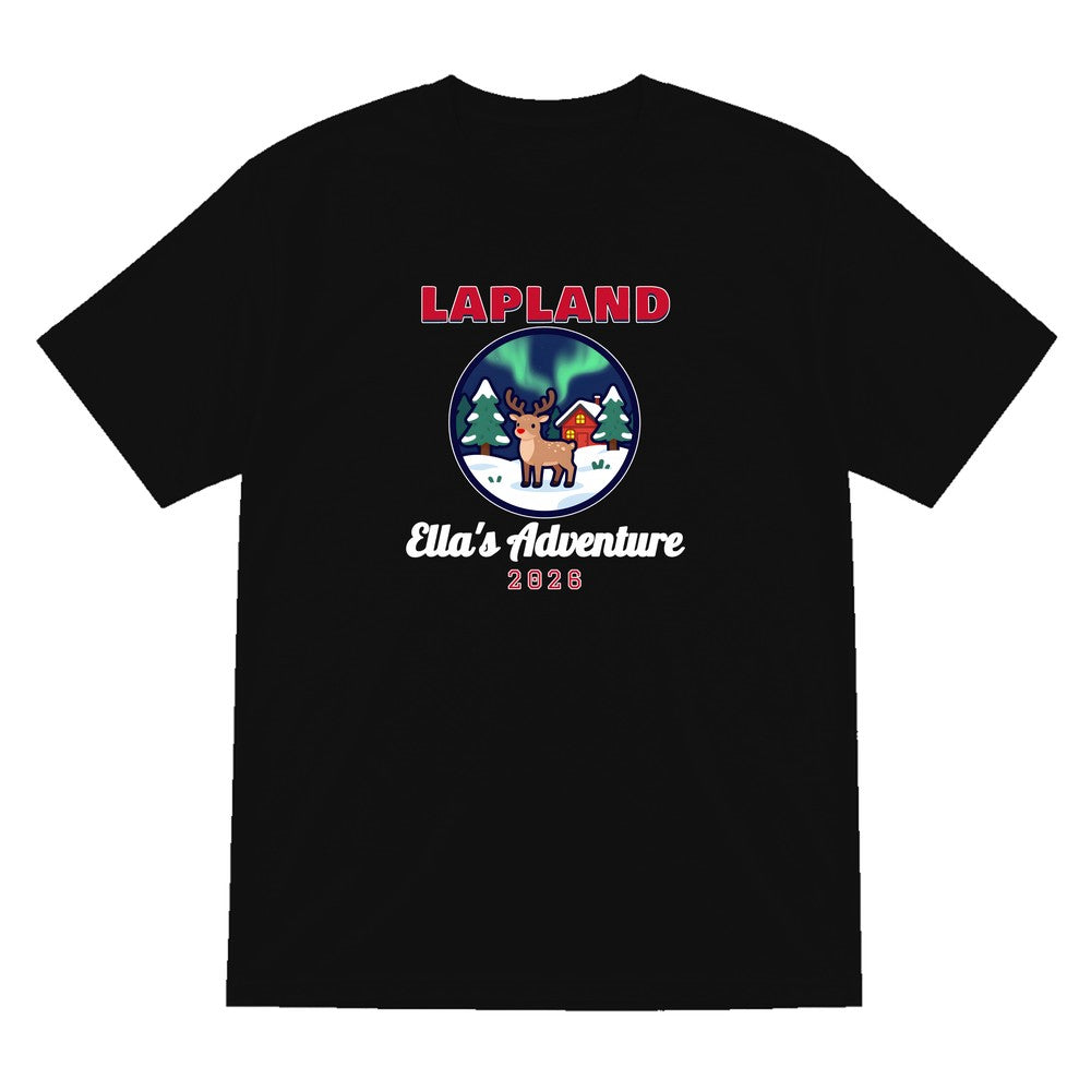 Personalised Lapland Christmas Jumper & T-Shirt T-Shirt in Black