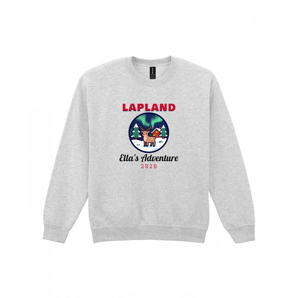 Personalised Lapland Christmas Jumper & T-Shirt Sweatshirt in Sport Grey