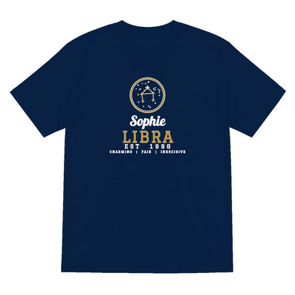 Personalised Libra T-Shirt & Sweatshirt laid flat