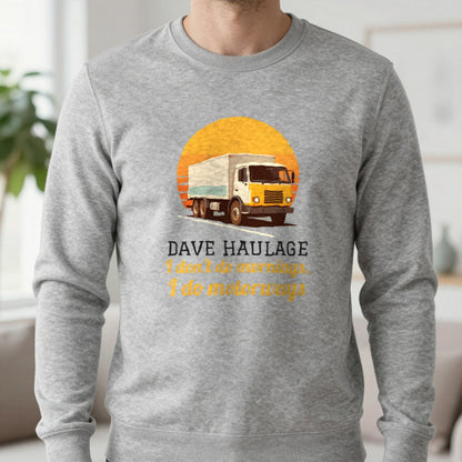 Personalised Haulage T-Shirt & Sweatshirt Sweatshirt in Sport Grey, worn, our photo