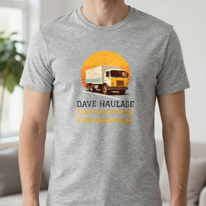 Personalised Haulage T-Shirt & Sweatshirt T-Shirt in Sport Grey, worn, our photo