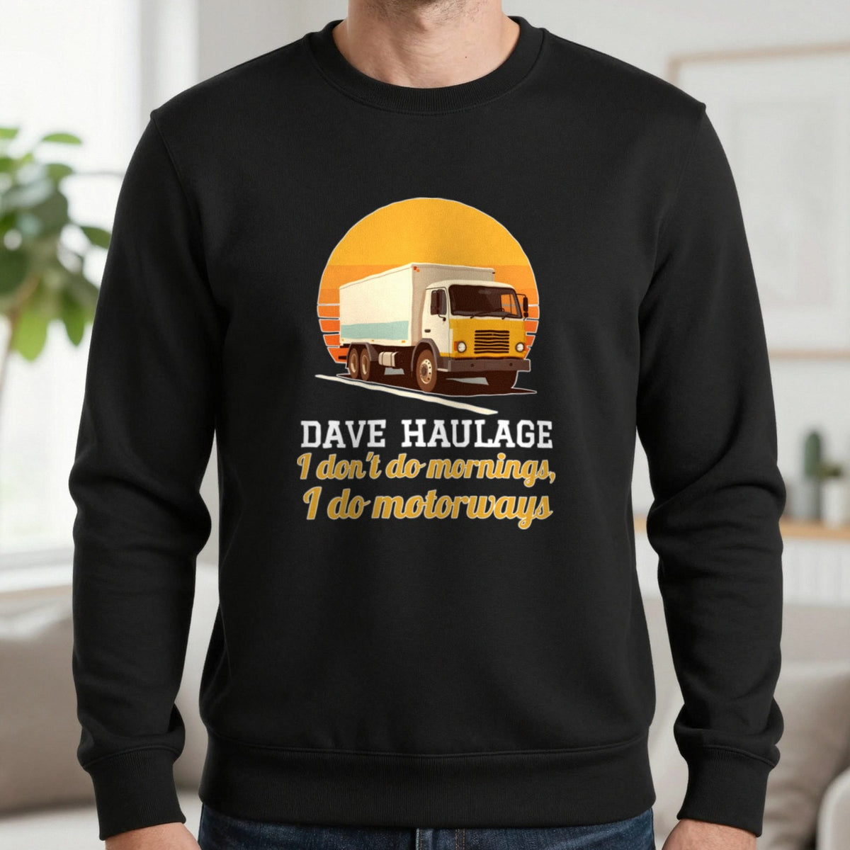 Personalised Haulage T-Shirt & Sweatshirt Sweatshirt in Black, worn, our photo