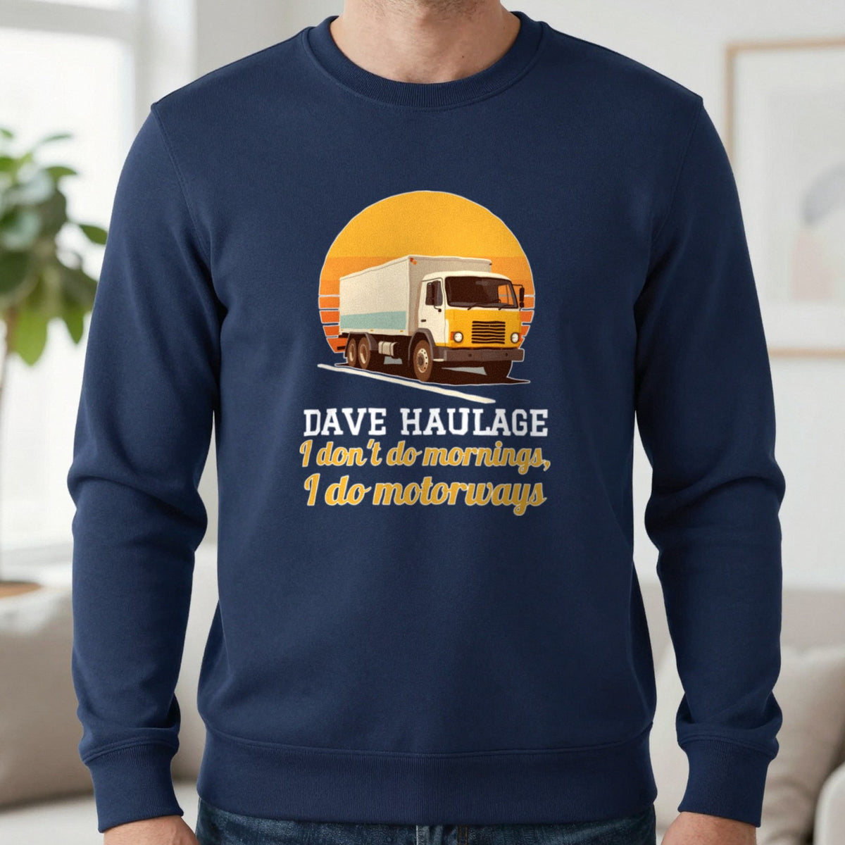 Personalised Haulage T-Shirt & Sweatshirt Sweatshirt in Navy, worn, our photo