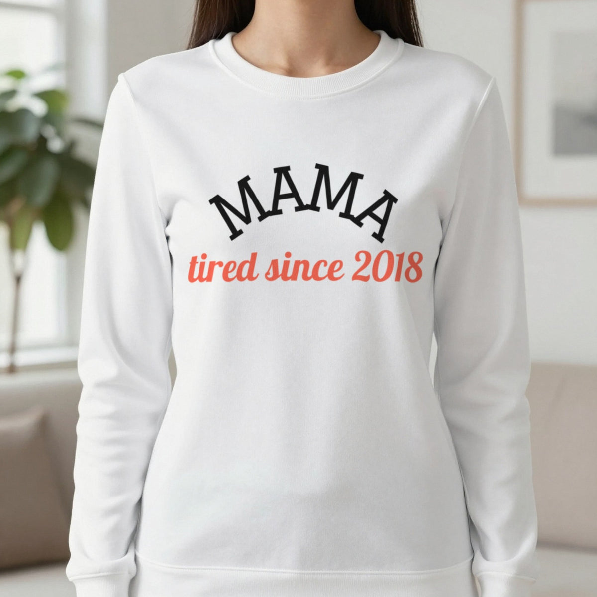 Personalised Mama Sweatshirt & T-Shirt Sweatshirt in White, worn, our photo