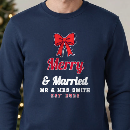 Personalised Merry & Married Christmas Jumper & T-Shirt in another colour