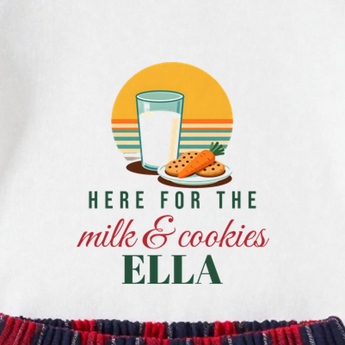 Here For The Milk And Cookies personalised print close-up
