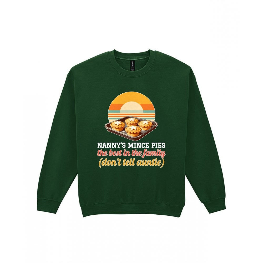Personalised Mince Pies Christmas Jumper & T-Shirt laid flat