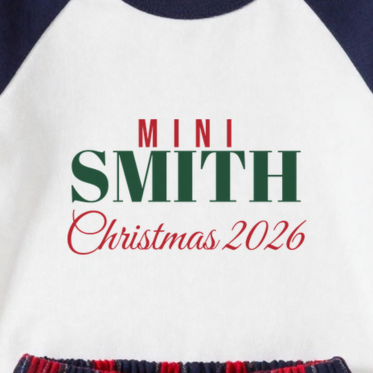 Mini Surname Christmas personalised print close-up
