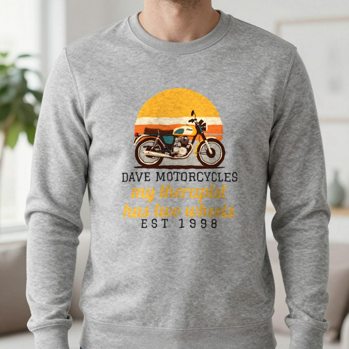 Personalised Motorcycles T-Shirt & Sweatshirt Sweatshirt in Sport Grey, worn, our photo