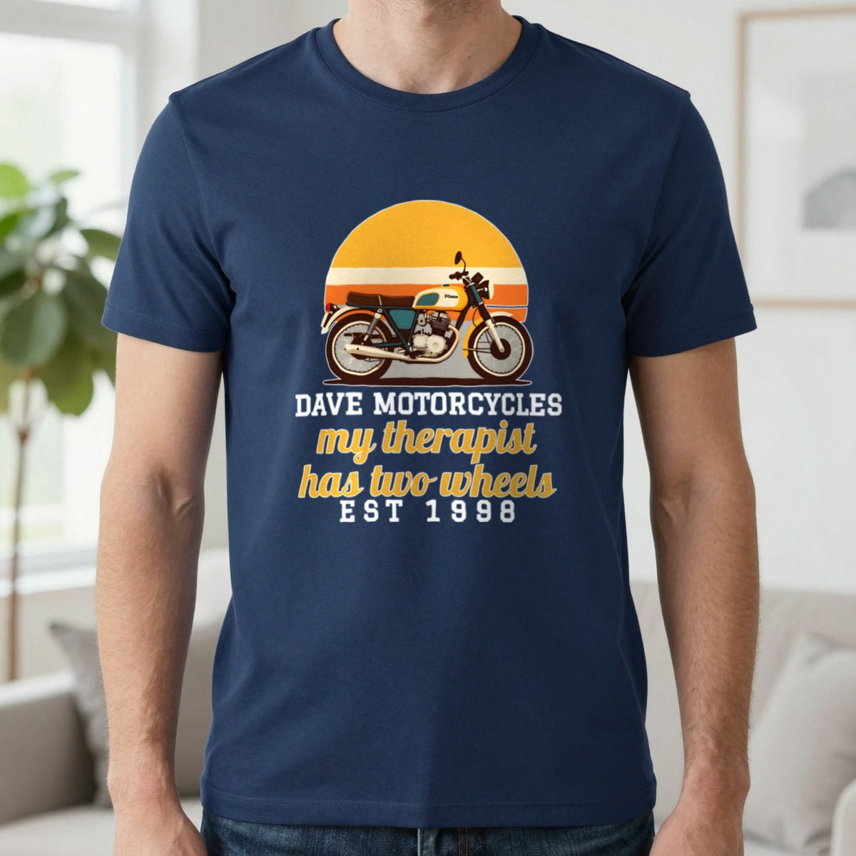 Personalised Motorcycles T-Shirt & Sweatshirt T-Shirt in Navy, worn, our photo