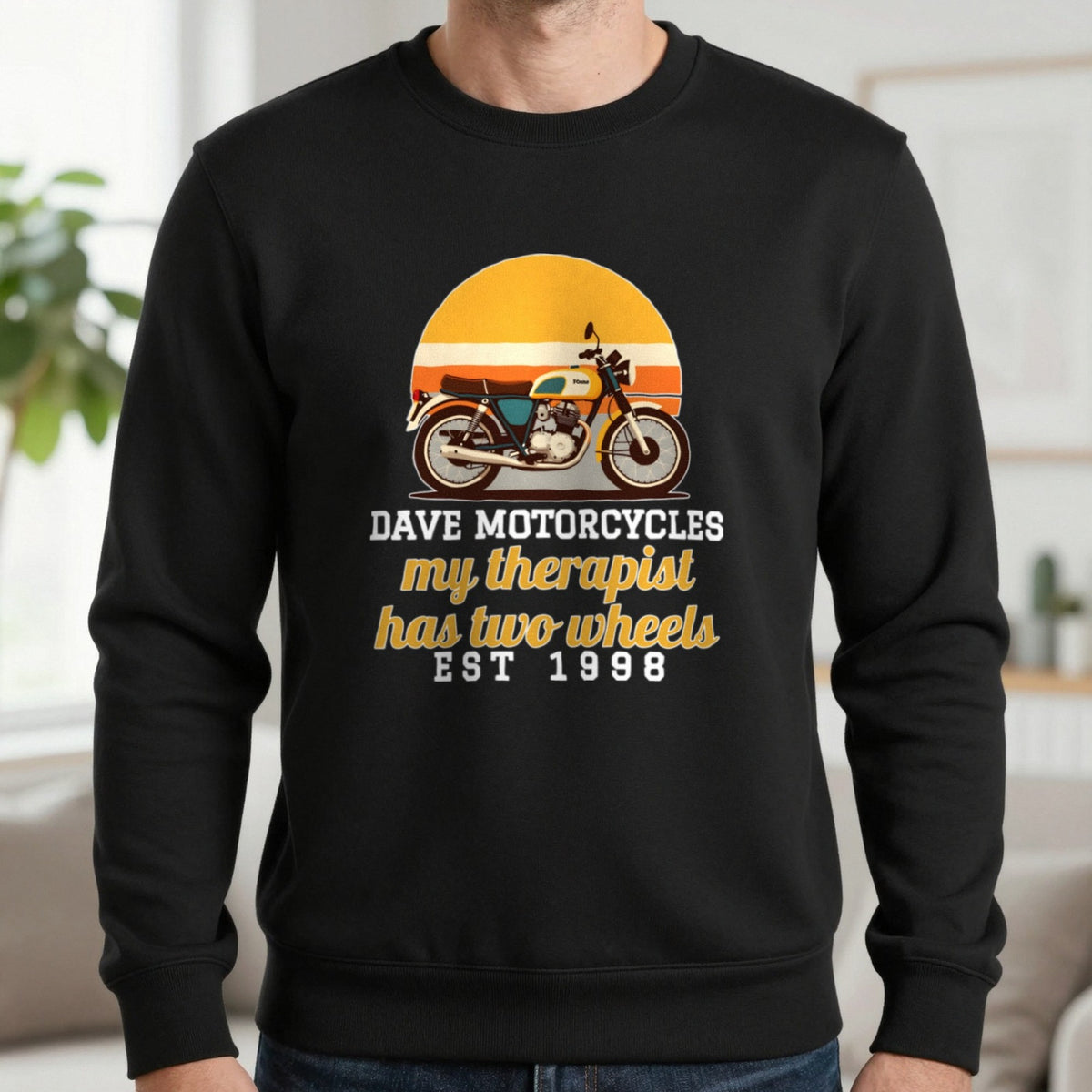 Personalised Motorcycles T-Shirt & Sweatshirt Sweatshirt in Black, worn, our photo