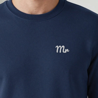 Mr and Mrs Sweatshirts Set, mr sweatshirt in navy, embroidered