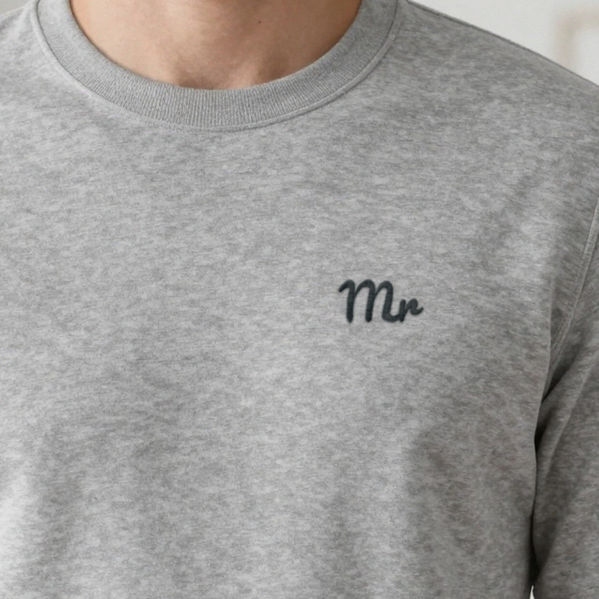 Mr and Mrs Sweatshirts Set, mr sweatshirt in ash, embroidered