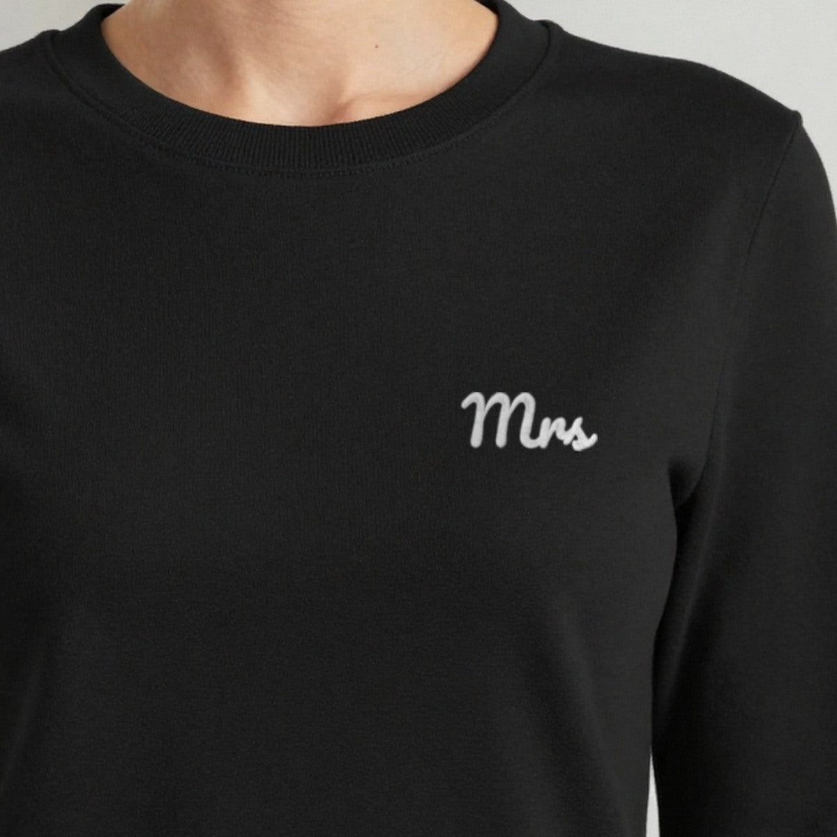 Mr and Mrs Sweatshirts Set, mrs sweatshirt in black, embroidered