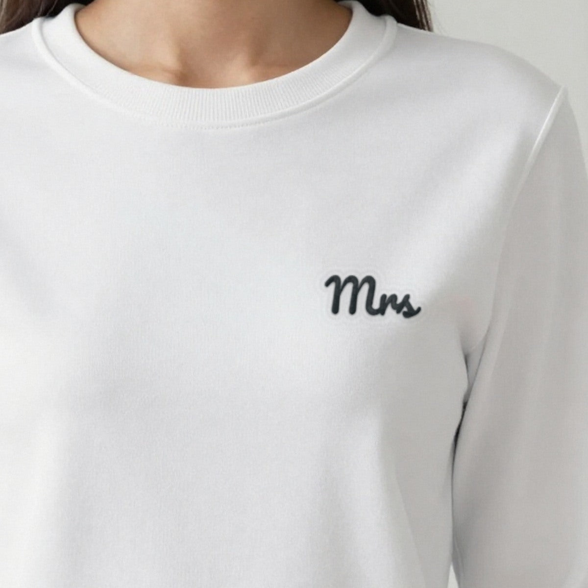 Mr and Mrs Sweatshirts Set, mrs sweatshirt in white, embroidered