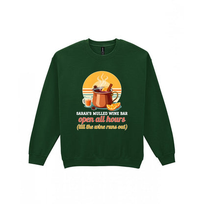Personalised Mulled Wine Bar Christmas Jumper & T-Shirt laid flat