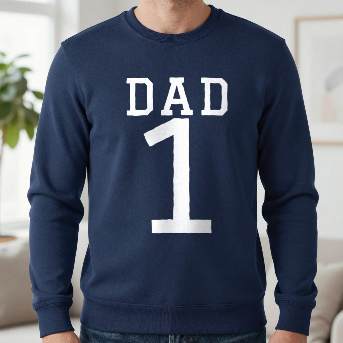 Personalised Name And Number T-Shirt & Sweatshirt Sweatshirt in Navy, worn, our photo