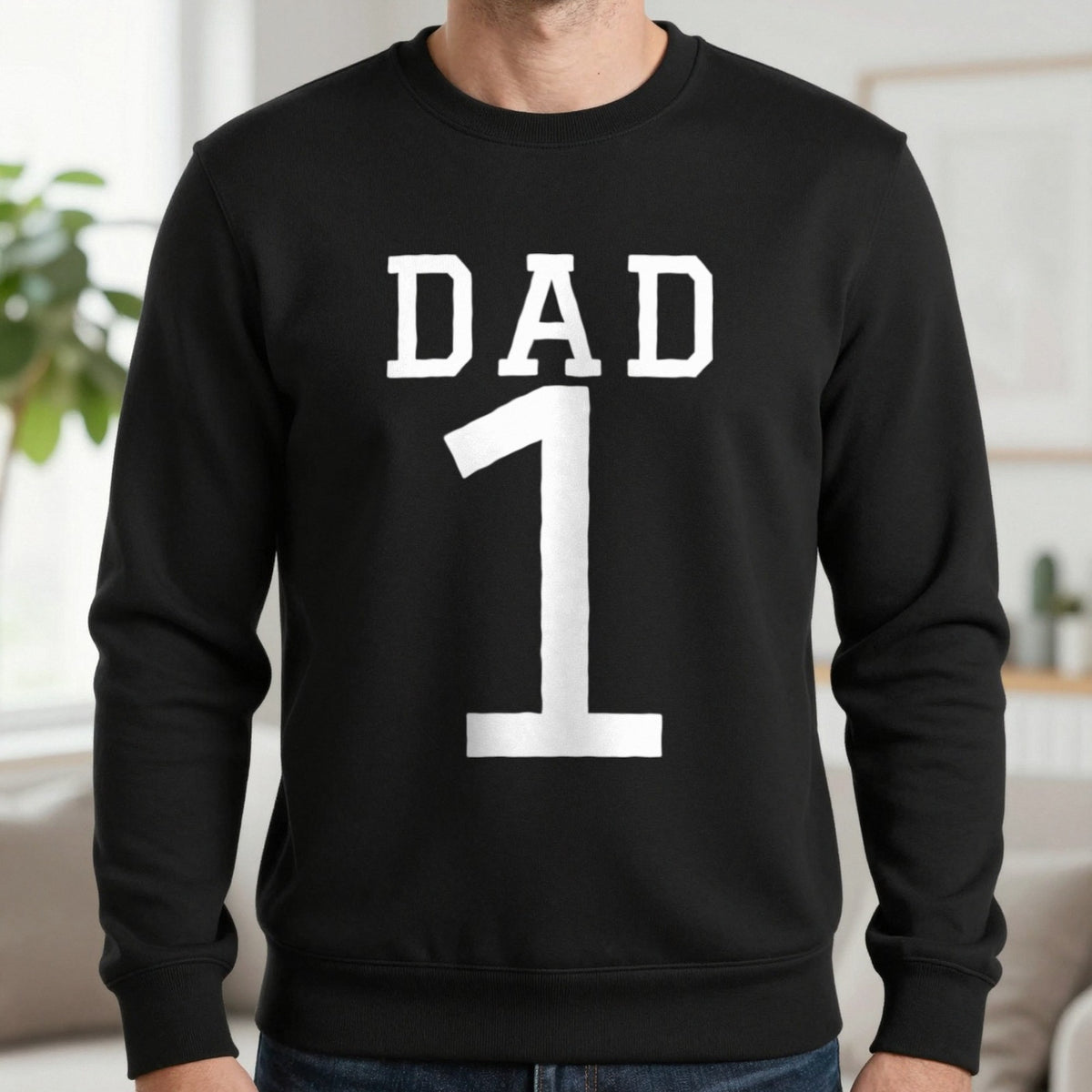 Personalised Name And Number T-Shirt & Sweatshirt Sweatshirt in Black, worn, our photo