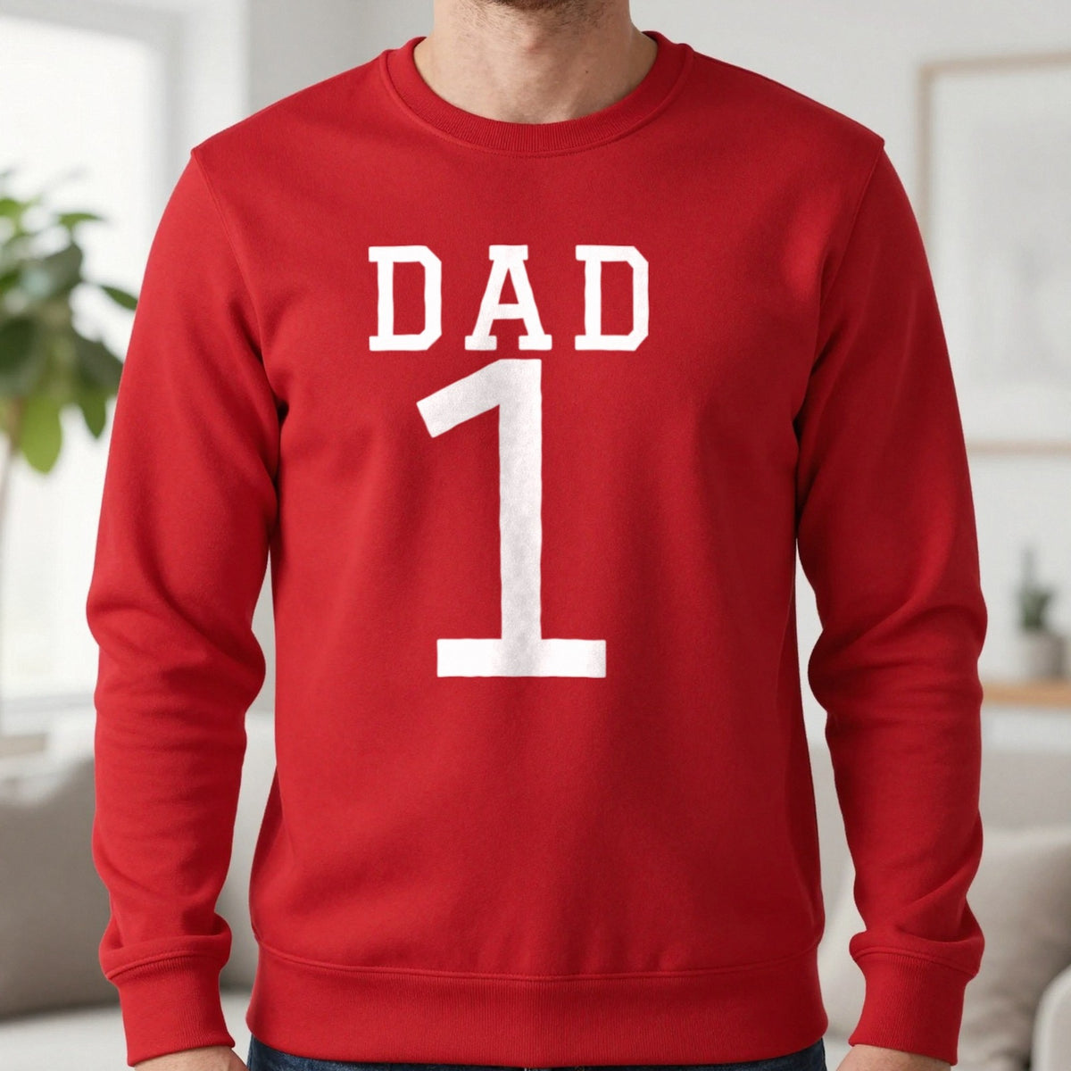 Personalised Name And Number T-Shirt & Sweatshirt Sweatshirt in Red, worn, our photo