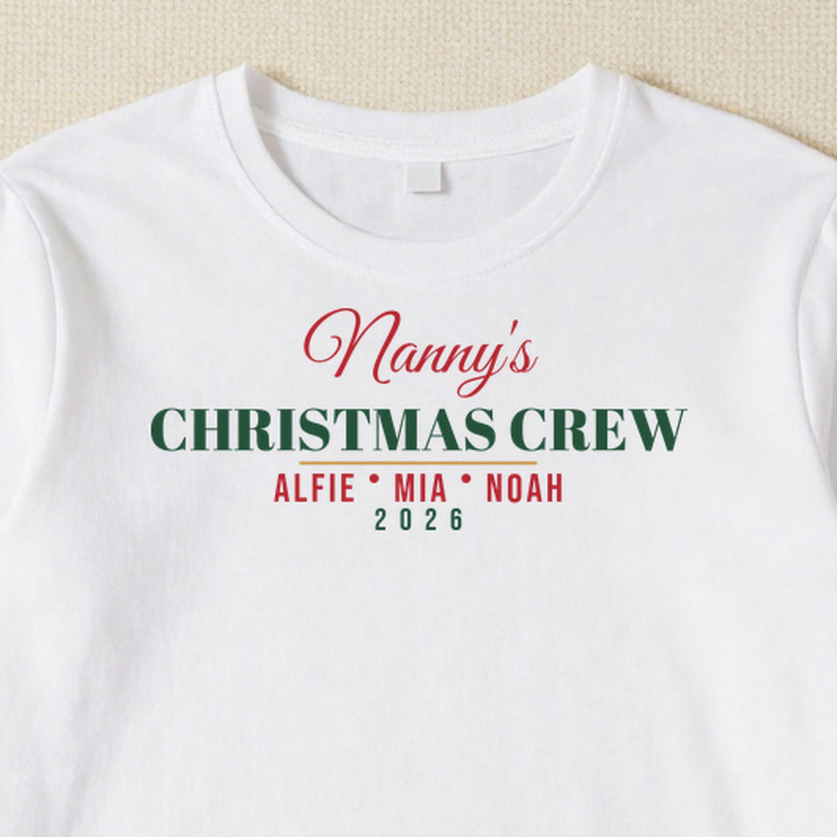 Nanny Christmas Grandkids Names personalised print close-up