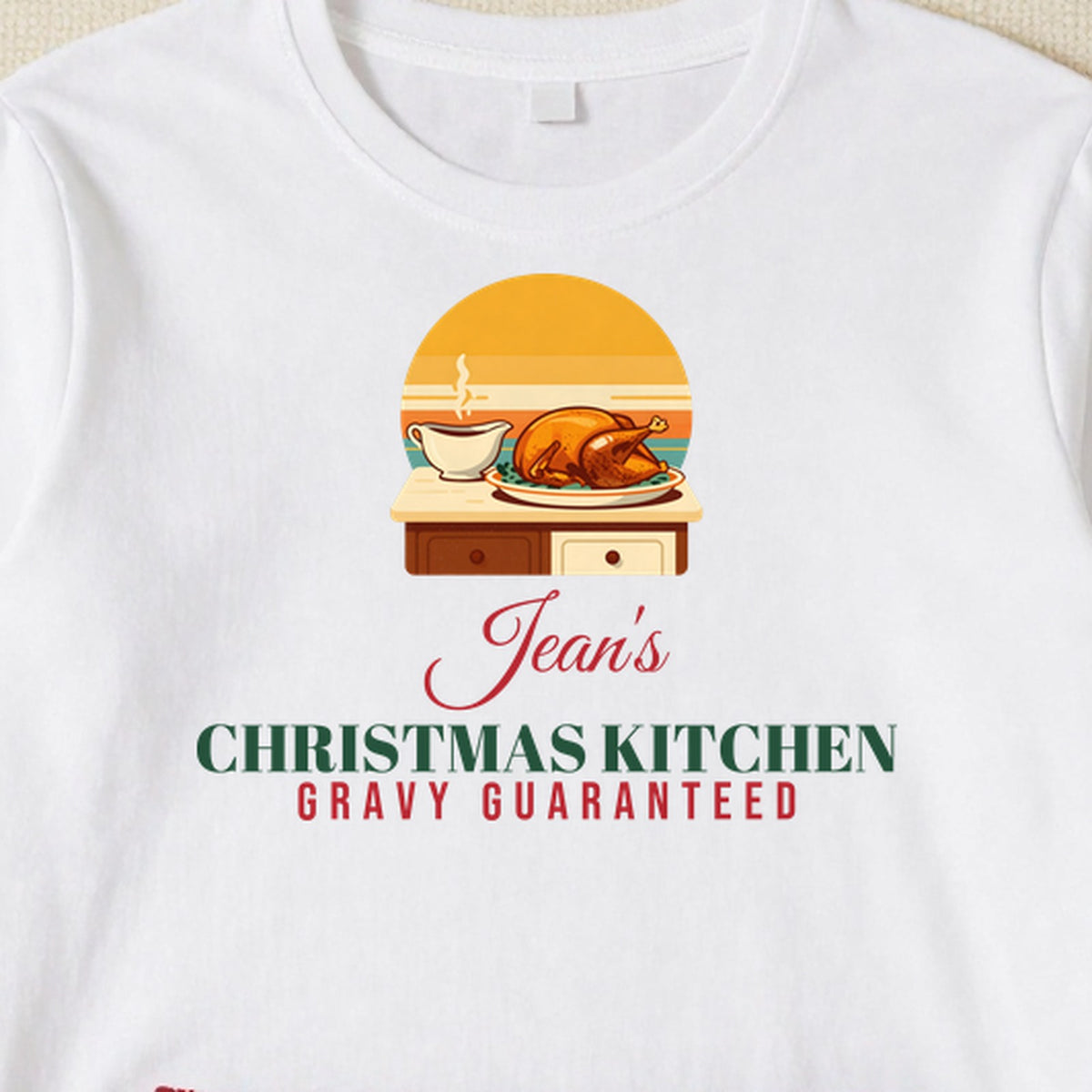 Nanny Christmas Kitchen personalised print close-up