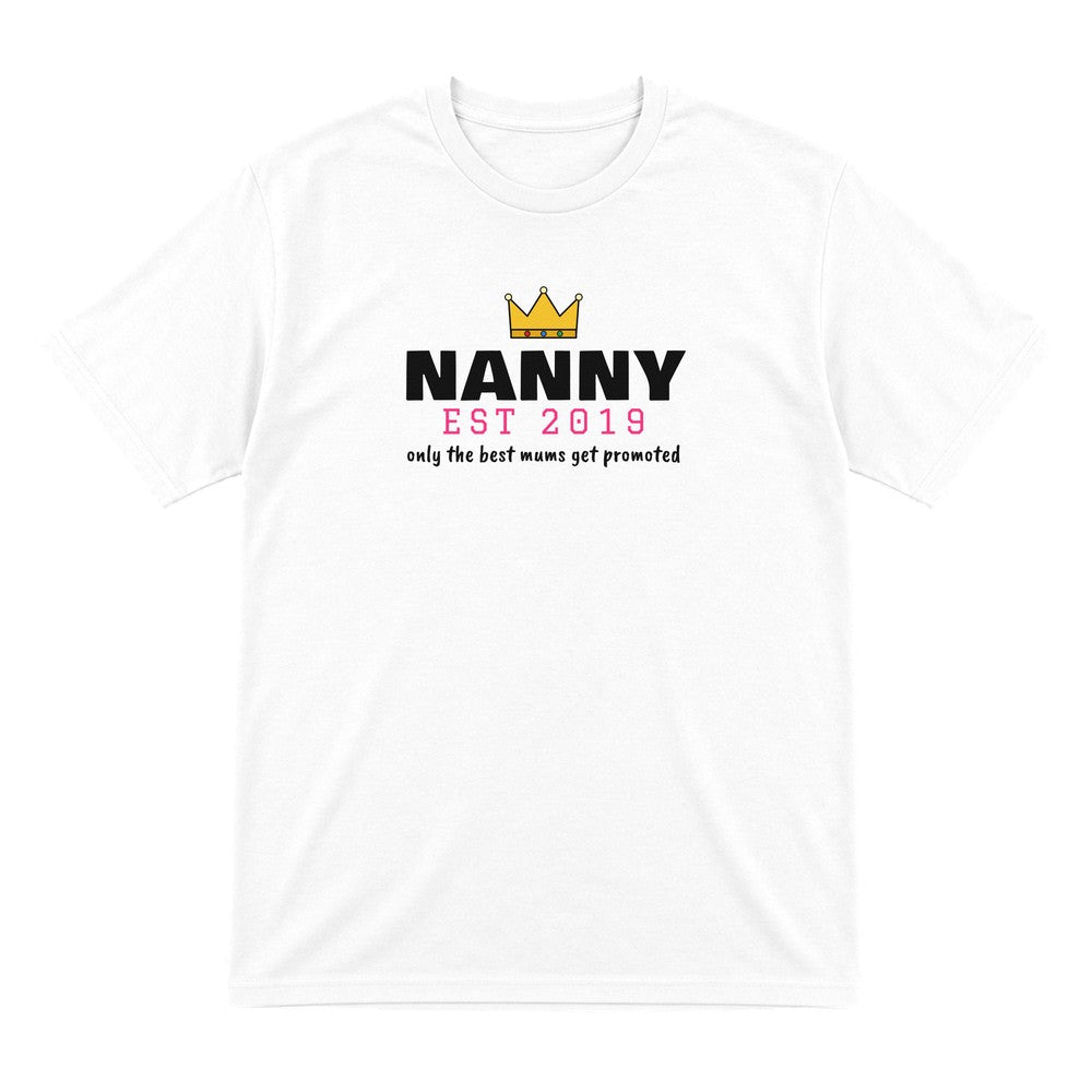 Personalised Nanny Est. T-Shirt & Sweatshirt laid flat