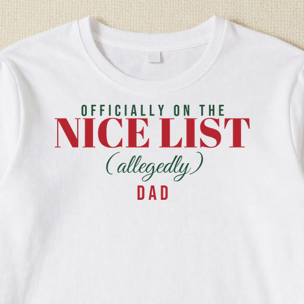 Nice List Allegedly personalised print close-up