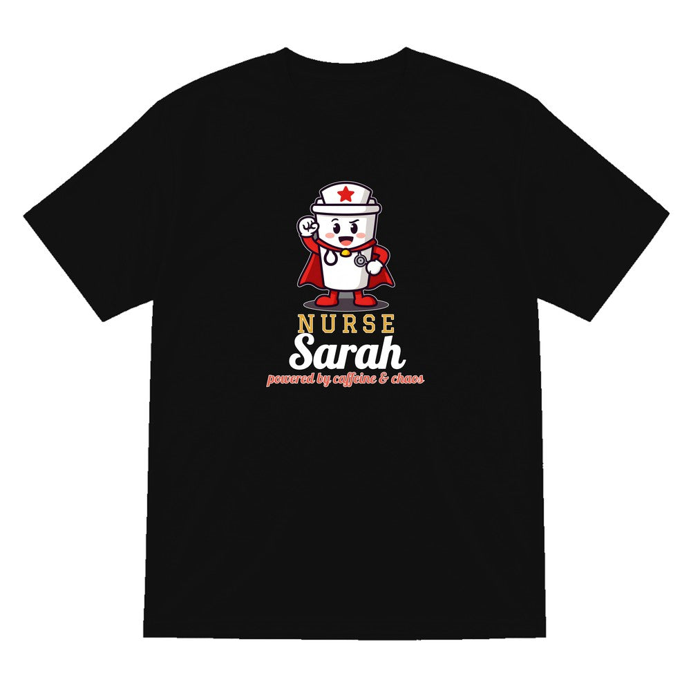 Personalised Nurse T-Shirt & Sweatshirt laid flat