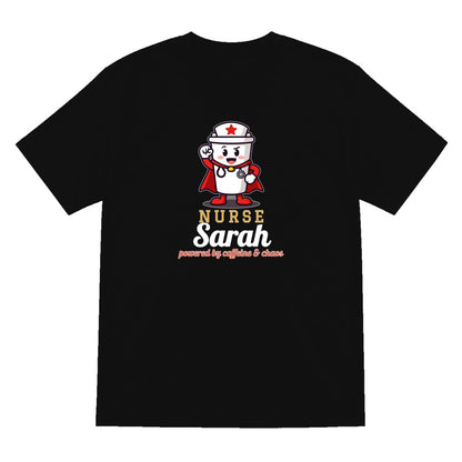 Personalised Nurse T-Shirt & Sweatshirt laid flat