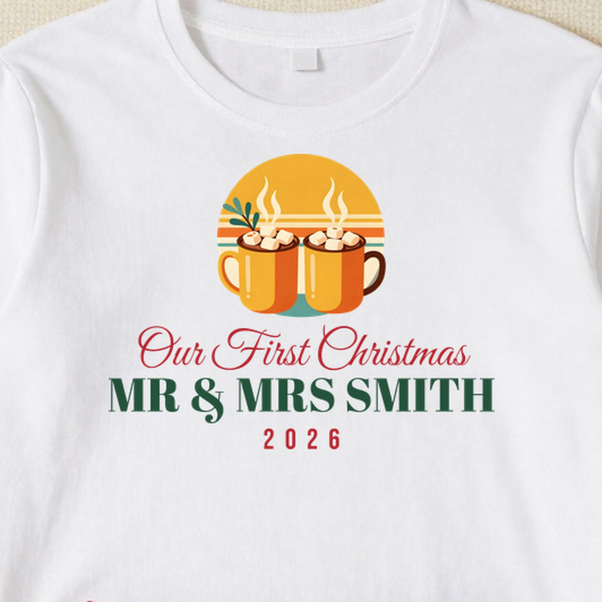 Our First Christmas Couples personalised print close-up