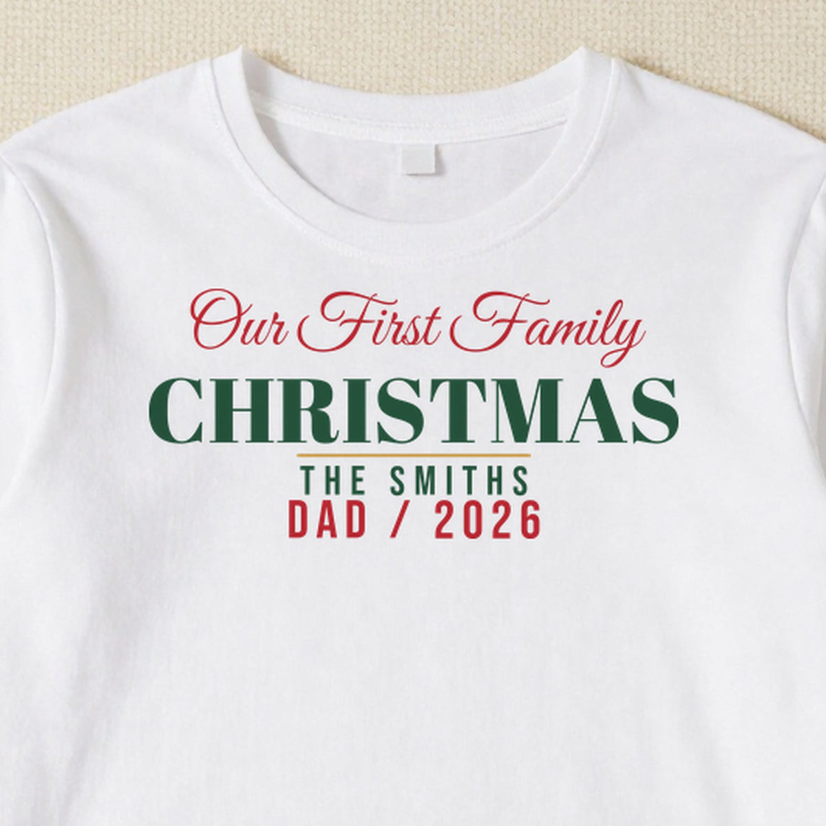 Our First Family Christmas personalised print close-up