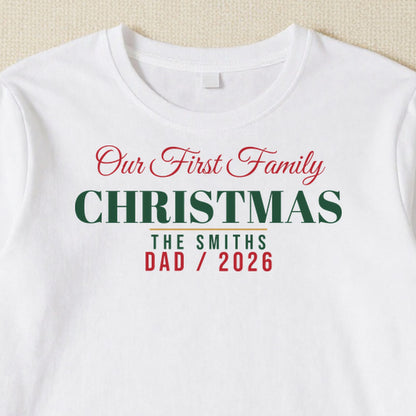 Our First Family Christmas personalised print close-up