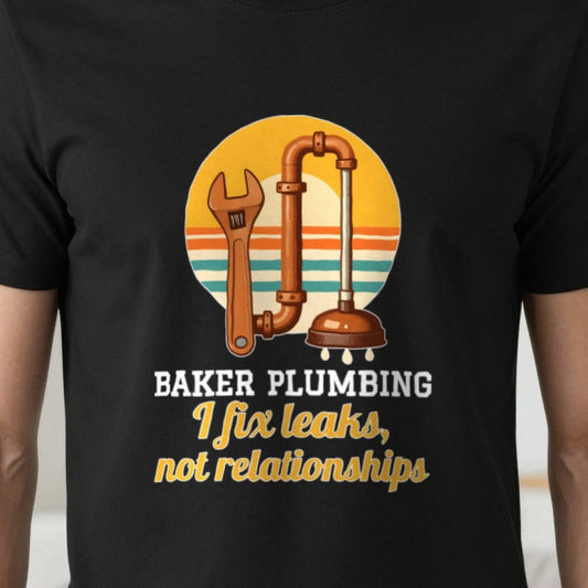 Personalised Plumbing T-Shirt & Sweatshirt print close-up, our photo