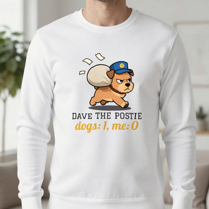 Personalised Postie T-Shirt & Sweatshirt Sweatshirt in White, worn, our photo