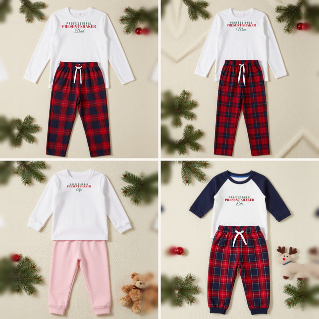 Professional Present Shaker Personalised Matching Family Christmas Pyjamas Set