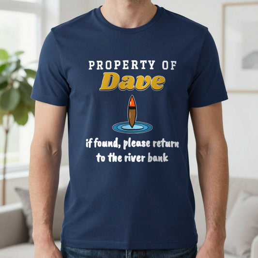 Personalised Property Of Angler T-Shirt & Sweatshirt T-Shirt in Navy, worn, our photo