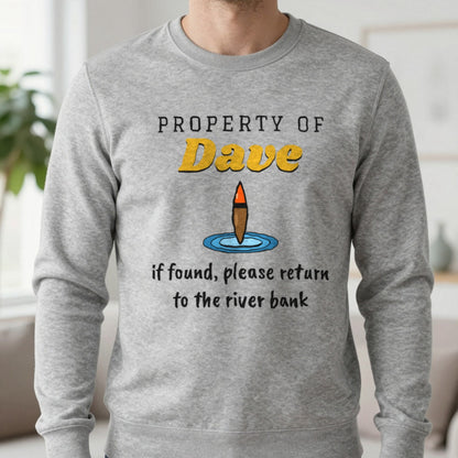 Personalised Property Of Angler T-Shirt & Sweatshirt Sweatshirt in Sport Grey, worn, our photo