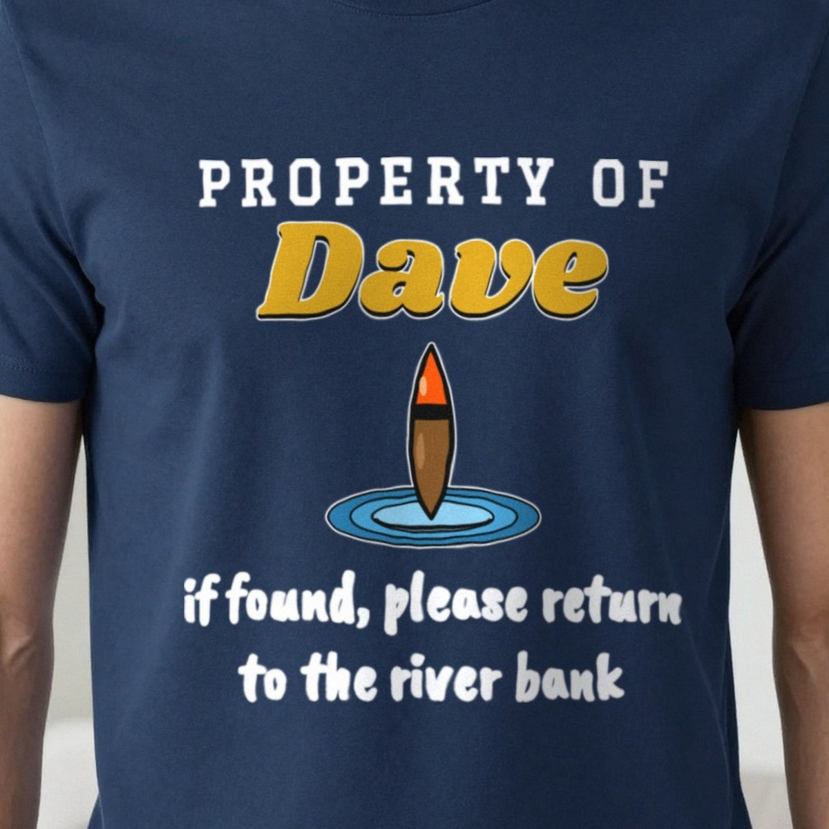 Personalised Property Of Angler T-Shirt & Sweatshirt print close-up, our photo